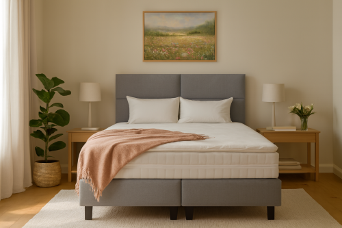 Podwójne tapicerowane łóżko hotelowe 180x200