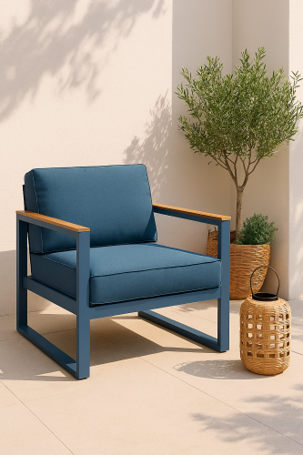 Fotel ogrodowy CASABLANCA gołębi błękit