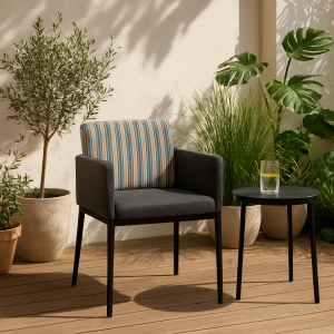 Krzesło ogrodowe tarasowe Paris Luxury Pasy  2 sztuki na patio