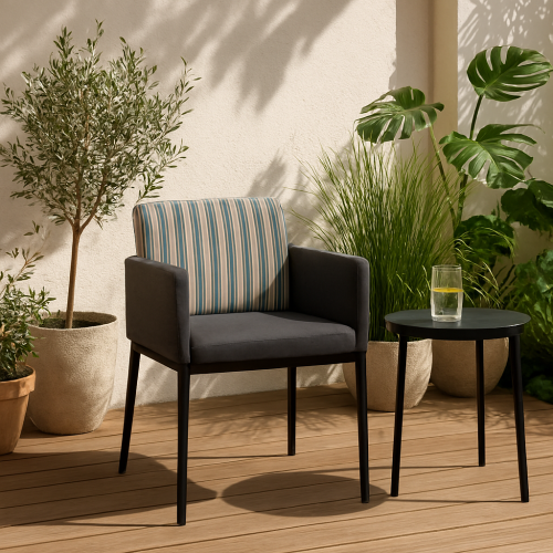 Krzesło ogrodowe tarasowe Paris Luxury Pasy  2 sztuki na patio