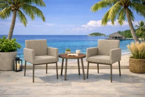 Krzesło ogrodowe Paris Luxury BOUQLE zestaw 2 sztuki na balkon 