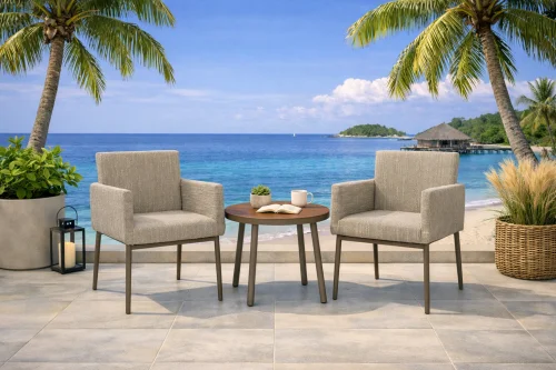 Krzesło ogrodowe Paris Luxury BOUQLE zestaw 2 sztuki na balkon 