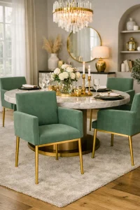 Eleganckie Krzesło do salonu Avanti Gold aksamit złota metalowa noga komplet 2 sztuki