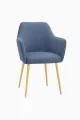 Krzesło do salonu jadalni GOŁĘBI BŁĘKIT ZŁOTO AKSAMIT