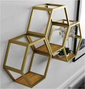 Złota półka HEXAGON loft